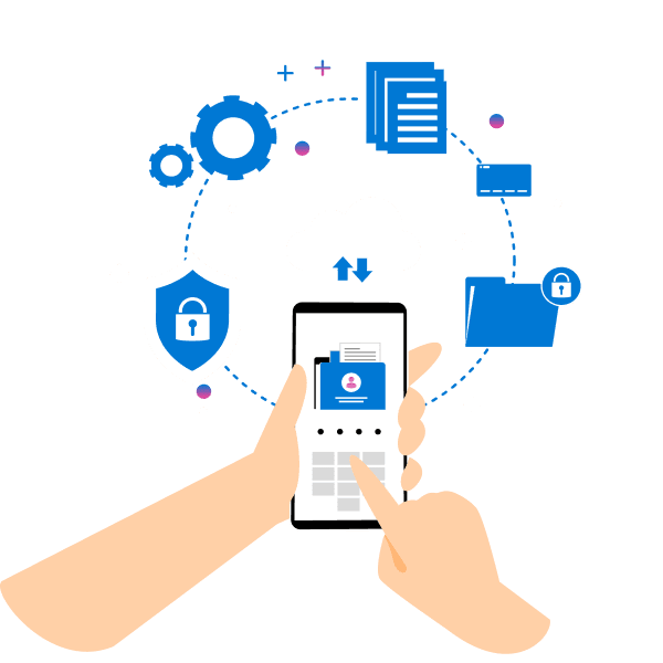 Secure file sharing illustration