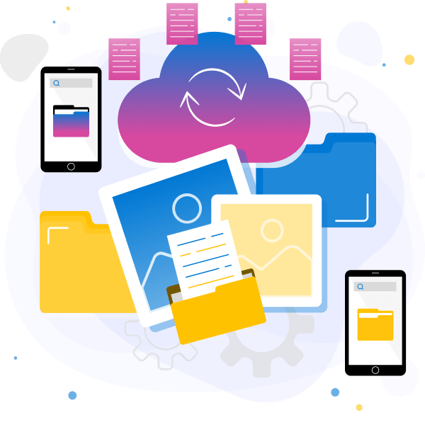 Secure file sharing illustration