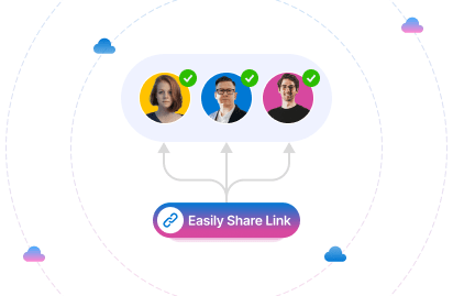 Team collaborating on shared cloud files